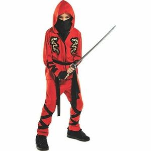 fire dragon Kids Ninja costume size large 12-14